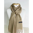 Cachecol Feminino com Franjas em Pashmina Liso