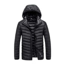 Jaqueta Masculina Puffer Impermeável Capuz Removível